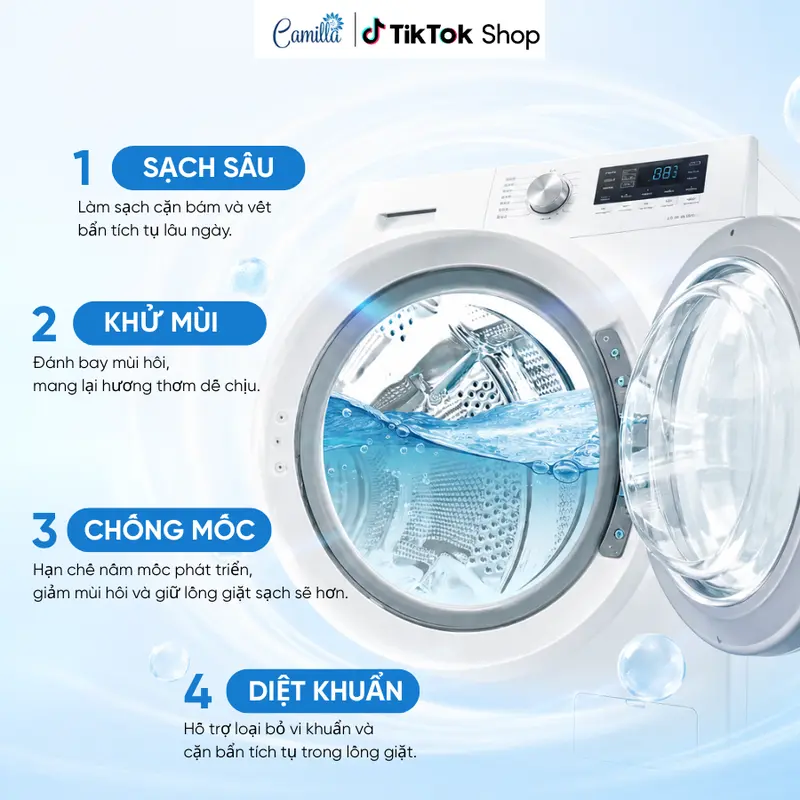 4 Tác động: Sạch sâu, Khử mùi, Chống mốc, Diệt khuẩn