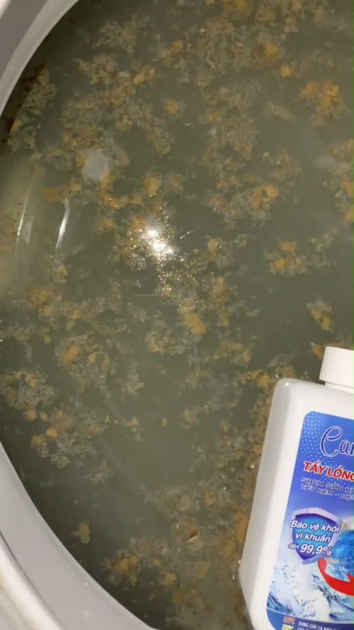 Cặn bẩn bung ra sau khi ngâm